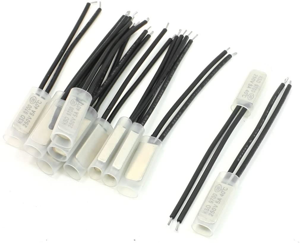 uxcell 12 Pcs 40C Bimetal Thermal Protector Temperature Control Switch N/C 250V 5A
