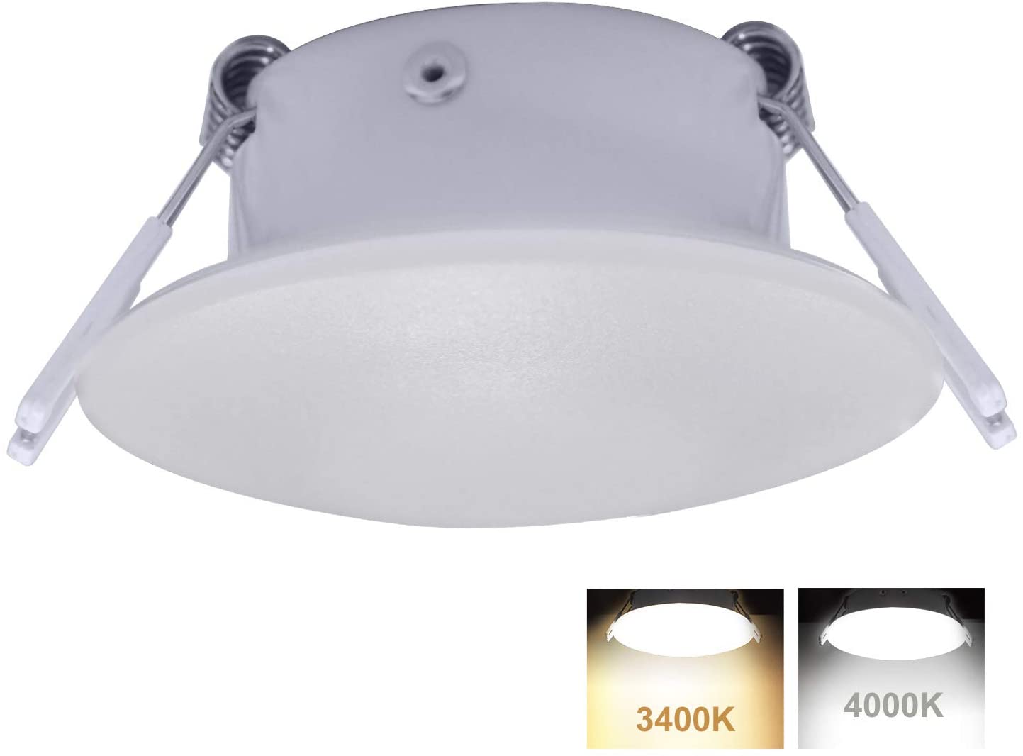 Facon 3 Inch LED RV Puck Light Full Aluminum Recessed Mount Down Light, 12V Interior Light for RV Motor-Homes Camper Caravan Trailer Boat (3400K Warm White Light)