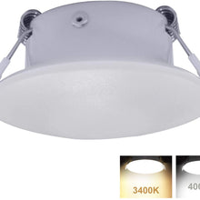 Facon 3 Inch LED RV Puck Light Full Aluminum Recessed Mount Down Light, 12V Interior Light for RV Motor-Homes Camper Caravan Trailer Boat (3400K Warm White Light)