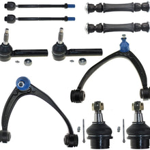 MILLION PARTS 10 Pcs Complete Control Arm Front Suspension Kit Upper Ball Joints K80669 K80670