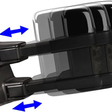 Pair Chrome Power Heated Smoked LED Turn Signal Telescoping Side Towing Mirrors Replacement for Ford Super Duty 08-16