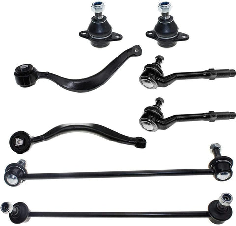 DLZ 8 Pcs Front Suspension Kit-2 Lower Control Arm 2 Lower Ball Joint 2 Outer Tie Rod End 2 Sway Bar K620116 K620115 K80452 K80451 ES80676 K80678