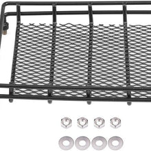 SALUTUYA Steel Universal Black Roof Rack Car Top Luggage Holder Model Vehicle Accessory Luggage Tray Roof Rack for Tamiya CC01 / CR01 / D90 / SCX10 1/10 1/8 RC Crawler Car
