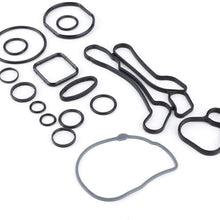Oil Cooler Seals, Rubber Engine Oil Cooler Gasket Seals Set 55355603 Repair Kit Fit for Vauxhall Astra