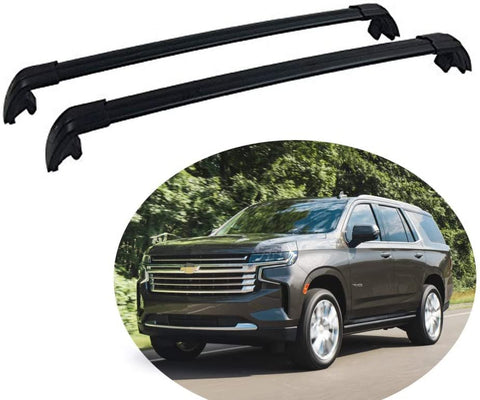 KPGDG 2Pcs Lockable Roof Rack Crossbars Cross Bar Fit for Tahoe 2018 2019 2020 2021 Baggage Luggage Rail - Black