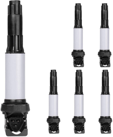 Ignition Coils 6-Pack Compatible with BMW M3 X3 Z4 330i 330xi 525i 530i 545i 550i 645Ci 650i 745i 750i 760i 760Li 2.0L 2.5L 3.0L L6 V8