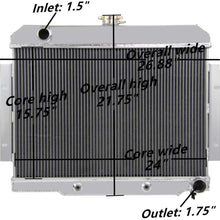 Primecooling 62MM 4 Row Core Aluminum Radiator for 1972-1986 Jeep CJ5, CJ6, CJ7 (GM/Chevy V8 Engine Conver.)