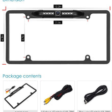 Peojek Car License Plate Camera with Night Vision,Car Backup Camera with 170° Viewing Angle Universal Car License Plate Mount Camera IP67 Waterproof High Sensitive LED Light
