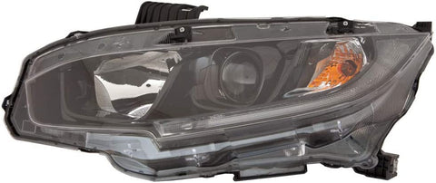For Honda Civic Sedan Headlight Assembly 2019 Driver Side Halogen Type Black Bezel For HO2502192 | 33150-TBA-A31