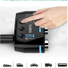 Cigarette Lighter Adapter 3 Socket Cigarette Lighter Splitter with LED Voltage Display Dual USB Car Charger On/Off Switches 12V Car Splitter Adapter Dashcam Replaceable fus