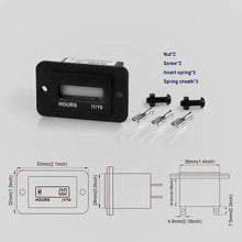 Jayron Rectangular LCD Digital Hour Meter AC 86-230V Resettable No Battery Required,for Small Engine Quad Bike Motorcycle Lawn Mower Snowmobile Motocross Chainsaw