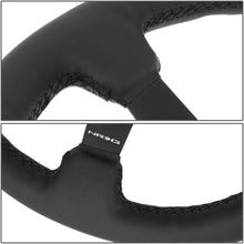 NRG Reinforced RST-033BK-R 330mm 3" Deep Dish Leather Grip Steering Wheel+ LED Keychain Flashlight