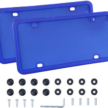 LivTee Black Silicone License Plate Frame, Universal American Auto License Plate Frame, Rust-Proof, Rattle-Proof, Weather-Proof(2pcs)