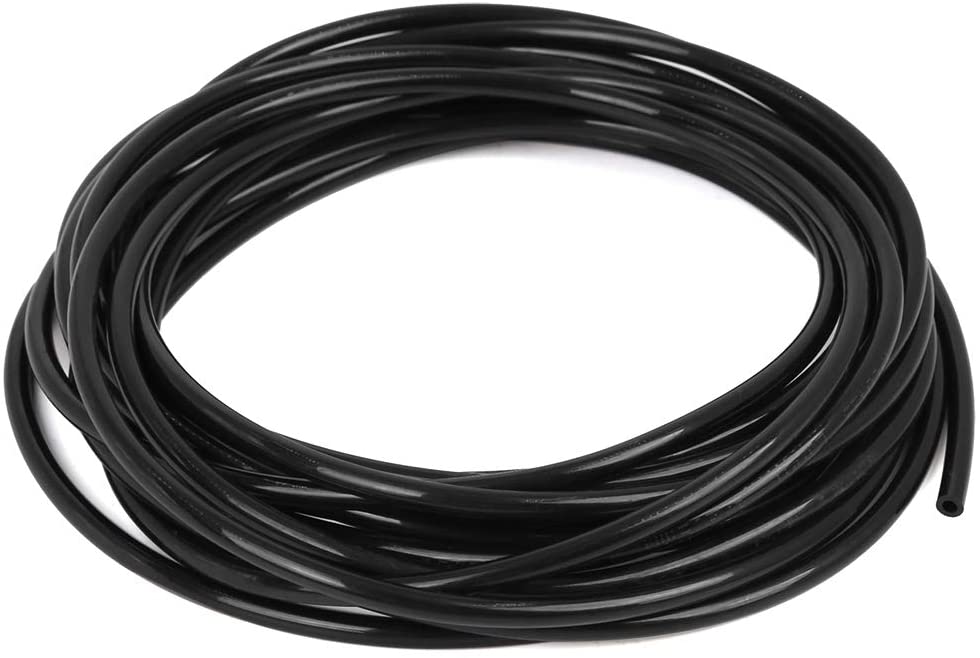 X AUTOHAUX 5 Meter 16.40ft Black Polyurethane PU Air Hose Pipe Tubing 4mm OD 2.5mm ID for Car