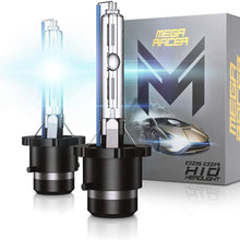 Mega Racer D2S HID Bulbs - D2C/D2R/D2S Headlight Bulb 8000K Ice Blue, 12V 35W 8000 Lumens IP68 Waterproof, Pack of 2