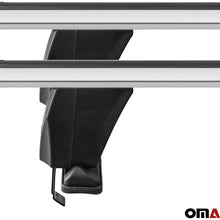 OMAC Auto Exterior Accessories Roof Rack Crossbars | Aluminum Smooth Silver Lockable Roof Top Cargo Management Racks | Luggage Ski Kayak Carriers Set 2 Pcs | Fits Chrysler 300 2011-2014
