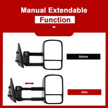 TUPARTS Tow Mirrors Fits For 2007-2014 Chevy Tahoe,GMC Yukon/Yukon XL Denali Towing Mirrors Power Heated No Turn Signal Light Black Textured Manual Telescoping