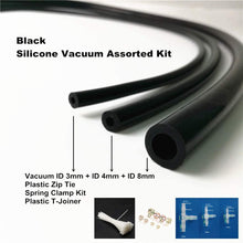 I33T High Temperature Vacuum Silicone Hose, Engine Room Dress Up DIY Kit Blue, Include 3 Hoses (ID 3mm/4mm/8mm) Vacuum + 3 Plastic T Joiner + 6 Spring Clamp + 30 Plastic Zip Tie