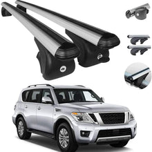 Roof Racks Lockable Cross Bars Carrier Cargo Racks Rail Aluminium Silver Set 2 Pcs. Fits for Nissan Armada 2017-2021 with TUV CERT
