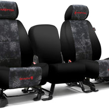 Rear SEAT: ShearComfort Custom Kryptek Neo-Supreme Seat Covers for Toyota Corolla (2020-2020) in Black w/Kryptek Neo-Supreme Highlander for 40/60 Split Back Solid Bottom w/Pullout Arm and 3 Adj.