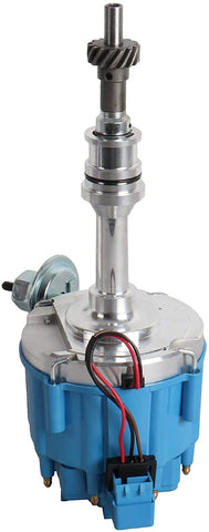 MOSTPLUS Ignition Distributor 1046013 65k Coil 7500RPM Compatible with Ford 351M Cleveland 400 429 460 HEI KV Coil Red Cap (Bule)