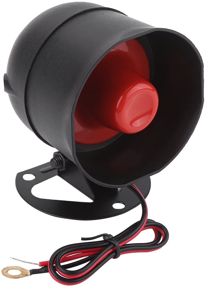 Universal Car Alarm, Car Alarm Remote with 2 Remote Controls, Siren, Shock Sensor, Wiring Harness and LED Connection Wire for Car Security Protection
