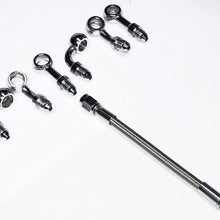 AN-3 12" Brake Stainless Steel Braid PTFE Hose JIC x 3/8"/10mm x 90 Banjo CR BK