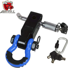 AMBULL Shackle Hitch Receiver 2 Inch, with 3/4 Inch D-Ring Shackle, Locking Pin, 2 Insurance Pins, Heavy Duty Solid Recovery Kit, Red