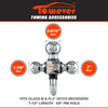 Towever 84180P 2 inches Class III/IV Trailer Hitch Tri Ball Mount with Hook (Hollow Shank Tow Hitch, Black&Chrome) Pin and Clip Included