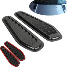 Enrilior Universal Hood Scoops for Cars,2pcs Carbon Fiber Style Car Air Flow Intake Decorative