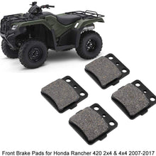 4Pcs Front Brake Pads for Honda Rancher 420 2x4 & 4x4 2007-2017 Disc Brake Pad