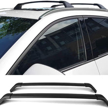 Crossbars Compatible With 2017-2018 Mazda CX-5, Factory Style Aluminum Cross Bar Roof Rack Black Cap Set By IKON MOTORSPORTS