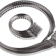 Nicecnc Stainless Steel Universal Adjustable AXLE CV Joint Boot Crimp Clamp Kit,20PCS(10pcs Small+ 10pcs Large)