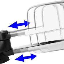 DNA Motoring TWM-003-T111-CH+DM-074 Pair of Towing Side Mirrors + Blind Spot Mirrors