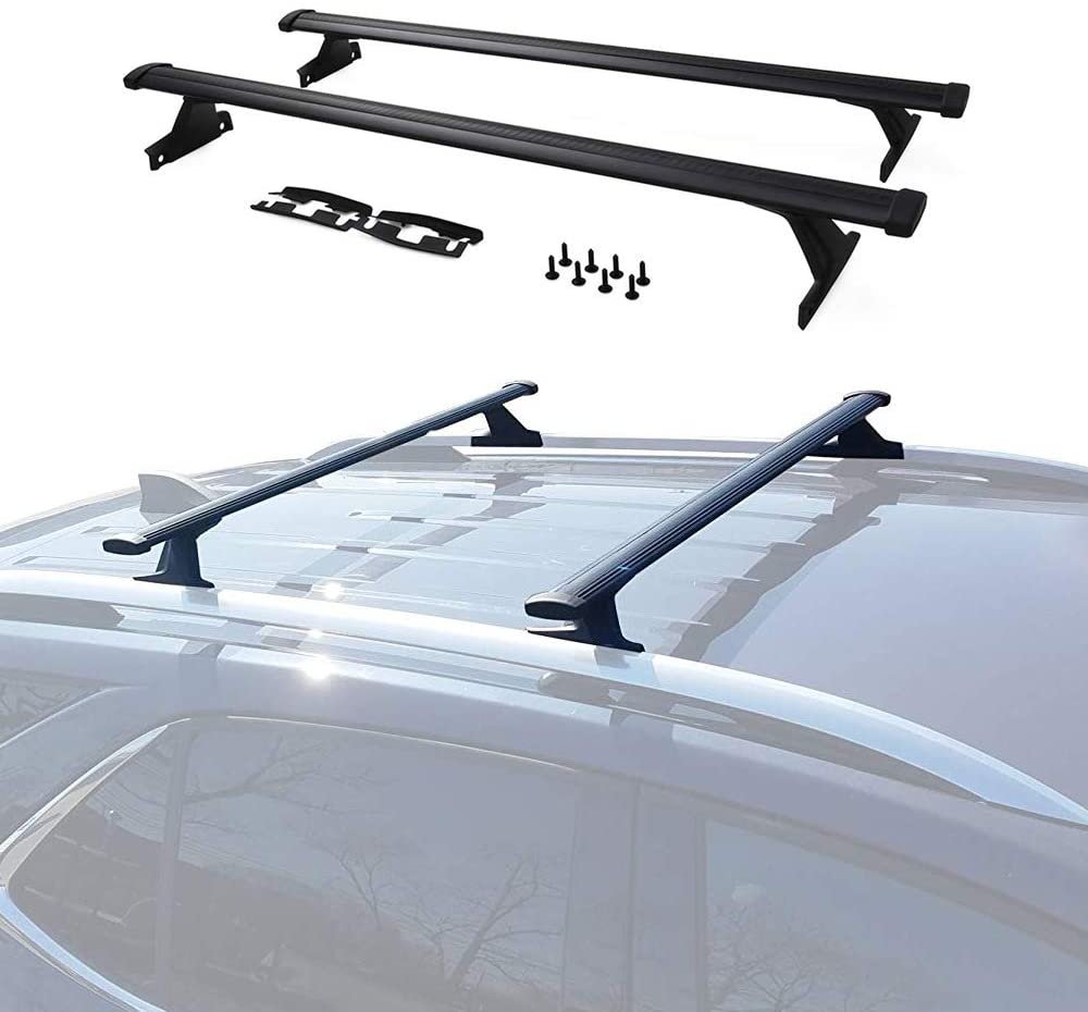ANTS PART Cross Bars for 2018 2019 2020 2021 Chevrolet Equinox/GMC Terrain Black Baggage Luggage Roof Rack Roof Rails Aluminum