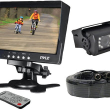 Car Backup Rear View Camera - Reverse Parking Rearview Back Up Car Camera And Monitor Video System w/ 7" Monitor, Dual DC 12-24V - Back Up Camera For Bus, Truck, Trailer, Van - Pyle PLCMTR71
