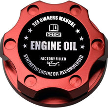 VMS RACING RED OIL CAP with BLACK ENGINE OIL NOTICE Emblem in CNC Machined Billet Aluminum Compatible with Chevy Chevrolet Corvette Stingray 14-19 2014-2019 NEW LT LT-1 V8 Wet Sump Engines
