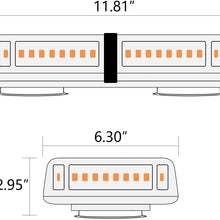 VKGAT 48 LED Roof Top Strobe Lights, Emergency Hazard Warning Safety Flashing LED Mini Bar Strobe Light for Truck Car Snow Plow Vehicles, Waterproof and Magnetic Mount (Amber)