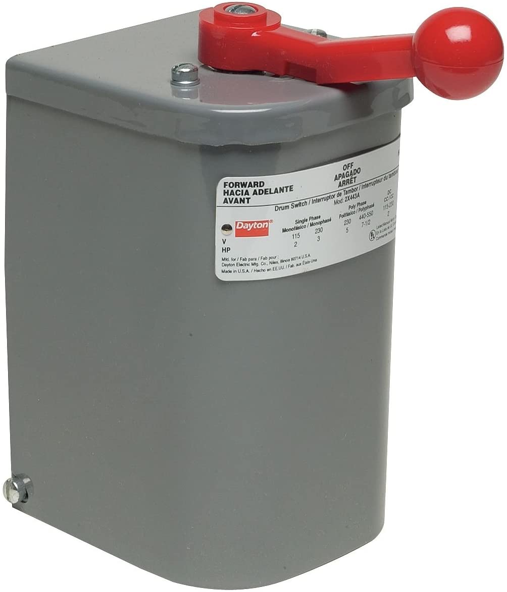 Dayton 2X443 Switch, Drum Reversing, Plastic Handle