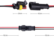 2 Pin Way 16 AWG Waterproof Connector Wire Cable, 2 Pin Way Car Waterproof Electrical Connector with Wire for car, truck, boat, motorcycle(Pack of 10)