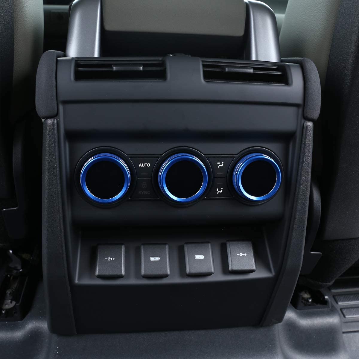 CHEYA Car Rear Air Conditioner Adjustment Knob Rings Cover Trim for Land Rover Defender 110 2020 Car Accessories (Silver)