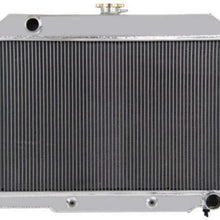 OzCoolingParts 70-85 Jeep CJ-Series Radiator Shroud Fan Kit, 3 Row Core Aluminum Radiator + 2 x 12" Fan w/Shroud for 1970-1985 71 72 73 74 75 76 77 78 79 83 84 Jeep CJ5 CJ6 CJ7 GM Chevy V8 Conversion