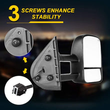 OCPTY Towing Mirrors with Power Heated Left and Right Side Tow Mirrors Compatible with 2007-2013 for Chevy Avalanche 1500 Suburban 1500/2500 for GMC Yukon XL 1500/2500 with Black Housing