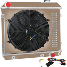 ALLOYWORKS 2 Row Core Aluminum Radiator+Shroud Fan+Relay For 1963-1966 Chevy C/K C10/C20/C30/K20 Series Pickup Truck, GMC