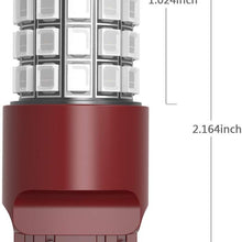 Alla Lighting 7440 7443 LED Strobe Brake Lights Bulbs Super Bright W21W T20 Wedge High Power 2835 SMD 12V Flashing Strobe Stop Lights Replacement for Cars, Trucks, Brilliant Pure Red