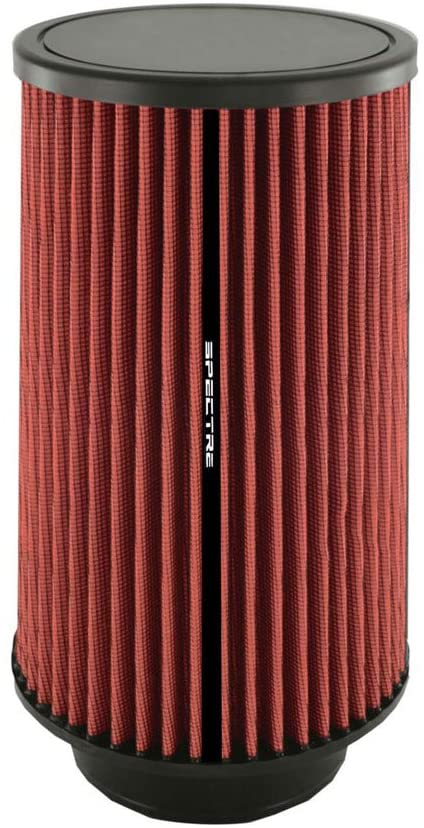 Spectre Universal Clamp-On Air Filter: High Performance, Washable Filter: Round Tapered; 4 in (102 mm) Flange ID; 10.719 in (272 mm) Height; 6 in (152 mm) Base; 5.125 in (130 mm) Top, SPE-HPR0882