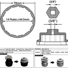3mirrors Oil Filter Wrench 64MM 14 Flutes Oil Filter Cap Wrench for Acura Honda (Custom) Durable Aluminium