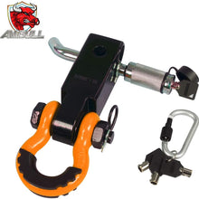 AMBULL Shackle Hitch Receiver 2 Inch, with 3/4 Inch D-Ring Shackle, Locking Pin, 2 Insurance Pins, Heavy Duty Solid Recovery Kit, Red