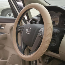 Motor Trend 100% Odorless Car Steering Wheel Cover - Comfort Cushion Grip, Tan Beige Small Size (13.5 to 14.5 Inch)