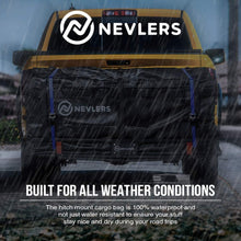 Nevlers 60” L x 20” W x 6” H Folding Hitch Mount Cargo Carrier with Net, 2 Blue Ratchet Straps and Bonus Hitch stabilizer - Waterproof - 500 lb Weight Limit - Great Additional Trunk Space